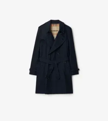 Mid-length Kensington Heritage Trench Coat in Coal blue - Men, Cotton Gabardine