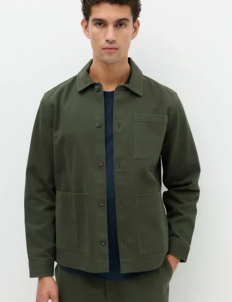 Marks & Spencer Regular Fit Pure Cotton Twill Overshirt Khaki