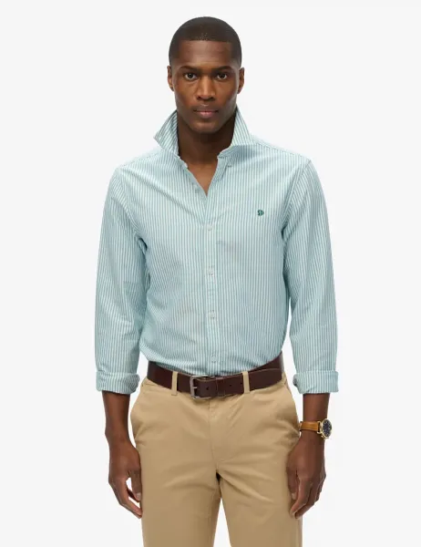 Superdry & Co Pure Cotton Striped Oxford Shirt Green