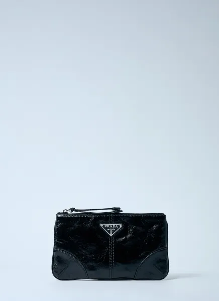 Leather Pouch With Logo Plaque