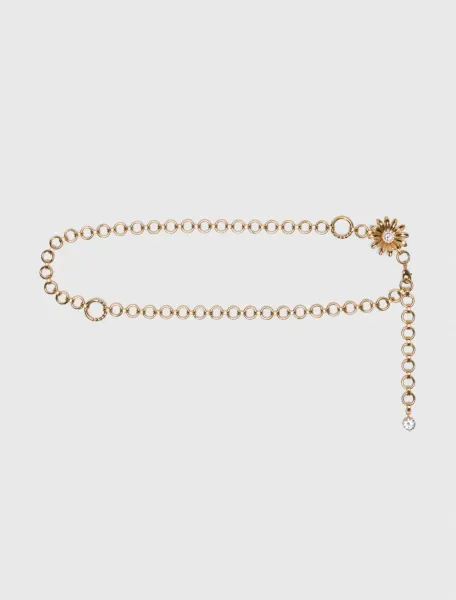 Chain belt with flowers