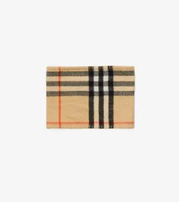 Check Cashmere Snood in Sand beige