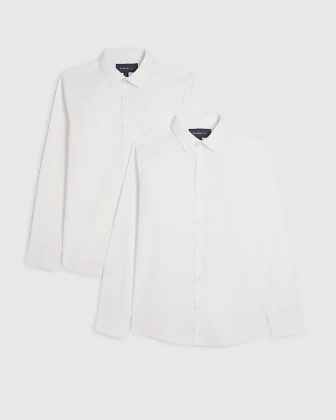 River Island Slim Fit Pack Of 2 Shirts