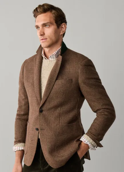 Hackett Wool Blend Prince of Wales Check Blazer