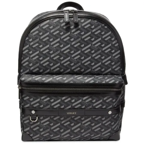 Monogrammed Geometric Logo Backpack
