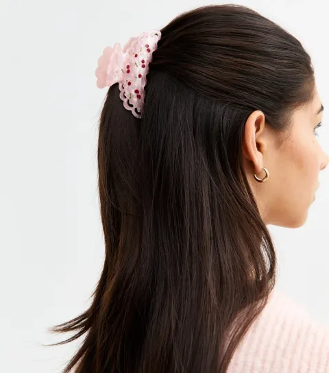 New Look Pink Cherry Print Hair Claw Clip