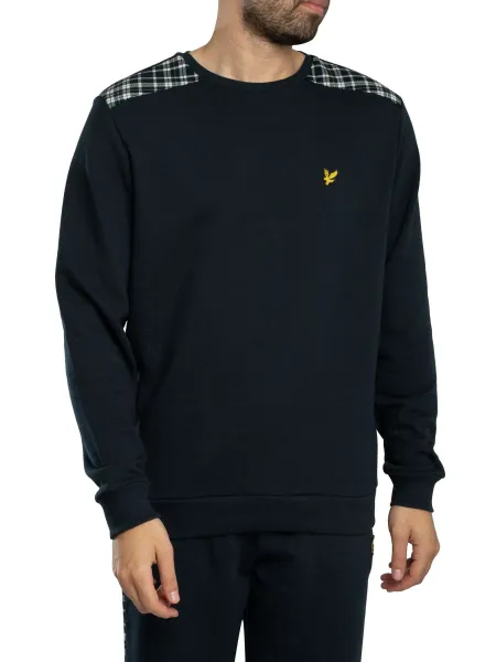Lyle & Scott Check Panelled Sweatshirt