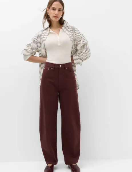 Marks & Spencer High Waisted Balloon Leg Jeans Raisin