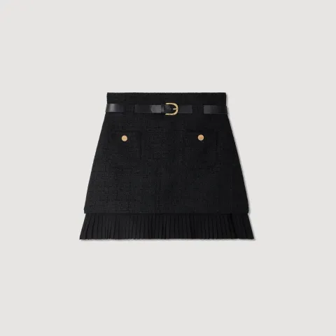 2-in-1 tweed skirt