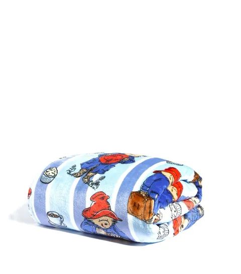 Skinnydip Women's Light Blue Striped Paddington Bear Print Blanket