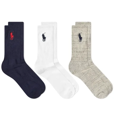Pony Player Cotton Crew Sock - 3 Pack