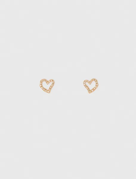 Heart rhinestone stud earrings