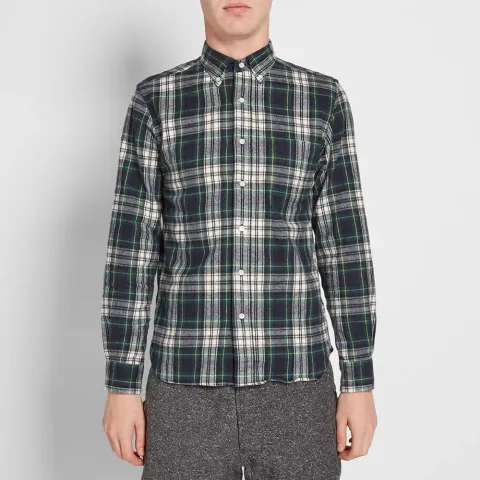 Button Down Shaggy Tartan Shirt