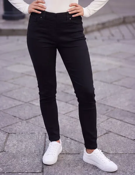 Roman Denim Cropped Jeggings Black