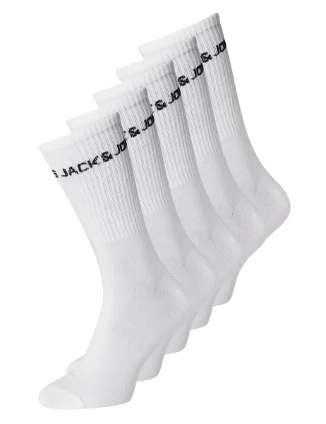 Jack & Jones 5 Pack Cotton Rich Socks White