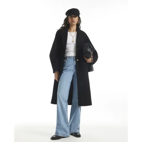 River Island Black Longline Coat