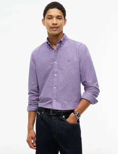 Tommy Hilfiger Pure Cotton Check Oxford Shirt Red Mix