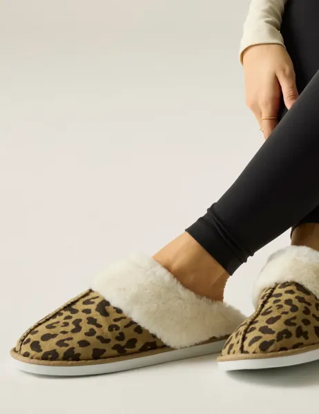 Regatta Tulsy Leopard Print Mule Slippers