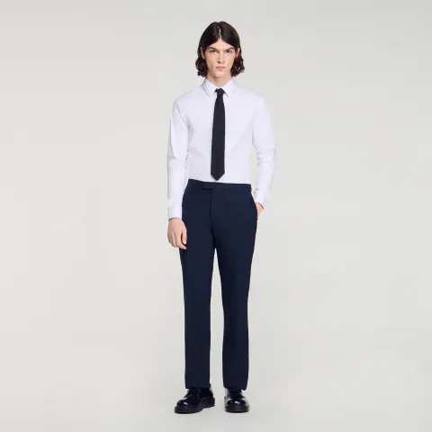 Micro-check suit trousers