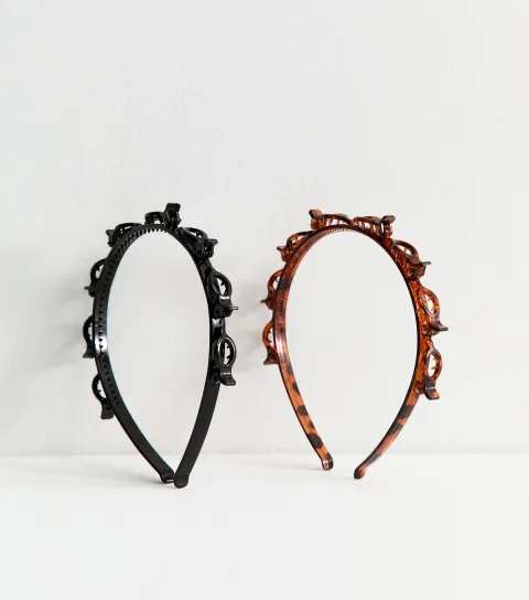 New Look Pack of 2 Black Mini Clip Headband