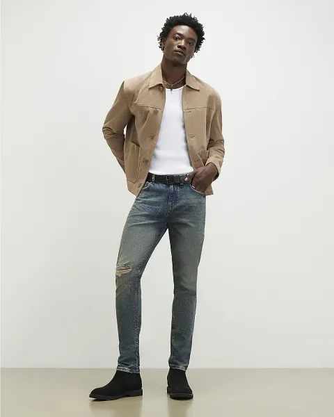 River Island Skinny Fit Ripped Jeans