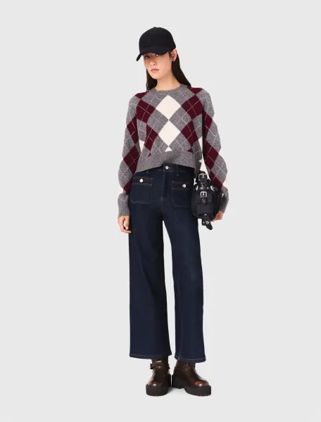 Argyle crop jumper