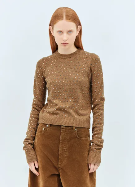 Studded Wool-Blend Sweater