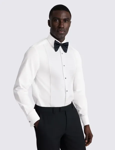 Moss Tailored Fit Pure Cotton Dress Shirt White