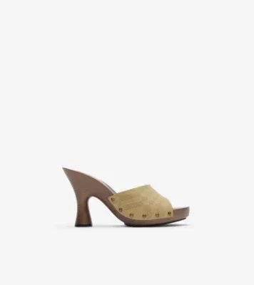 Check Leather Potter Mules​ in Limestone beige