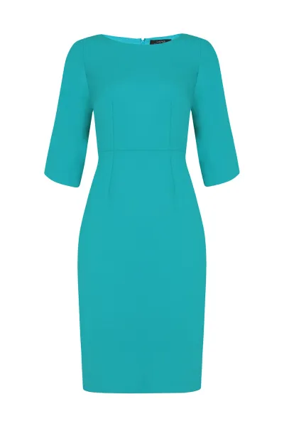 Angela Dress in Topaz Wool Faille