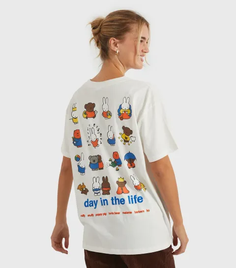 Women's White Miffy Day in the Life Top