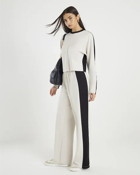 River Island Colour Block Wide Leg Trousers