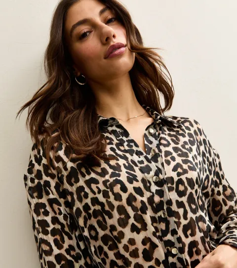 Women's Tall Animal Print Belted Shirt
