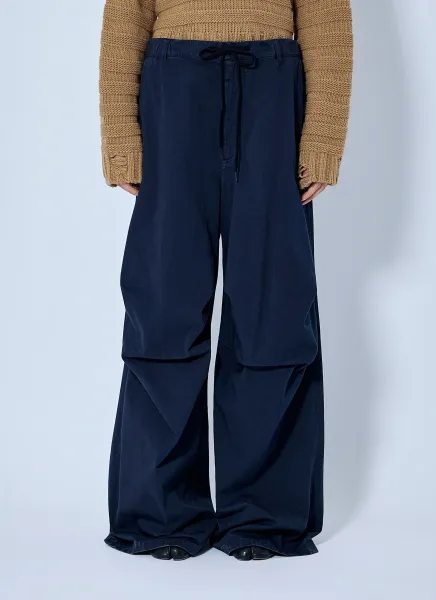 Wide-Leg Drawstring Trousers