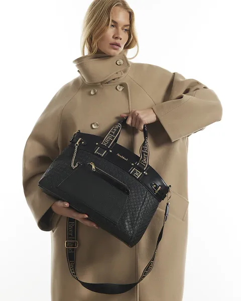 River Island Embossed Top Handle Tote Bag