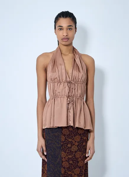 Drawstring Halterneck Top