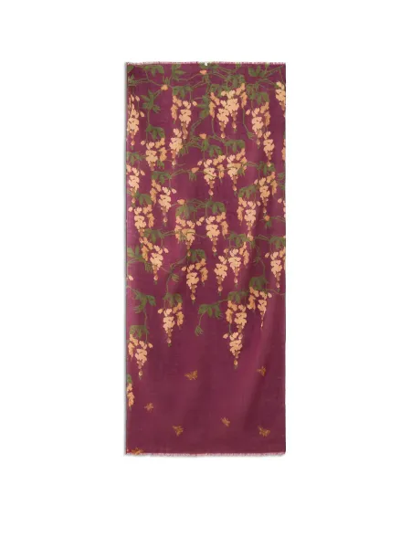 Wisteria Wool Scarf - Plum