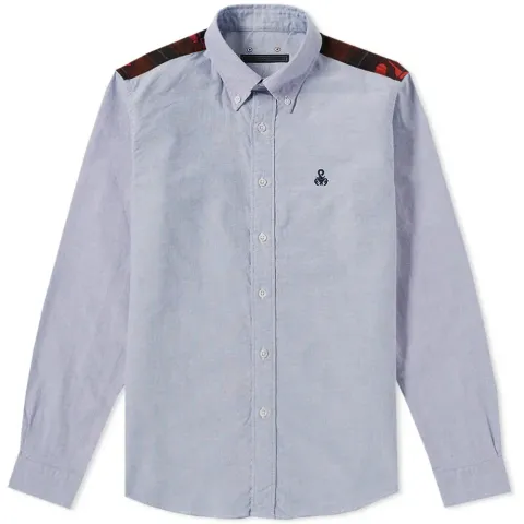 SOPHNET. Camouflage Panel Flannel Oxford B.D Shirt