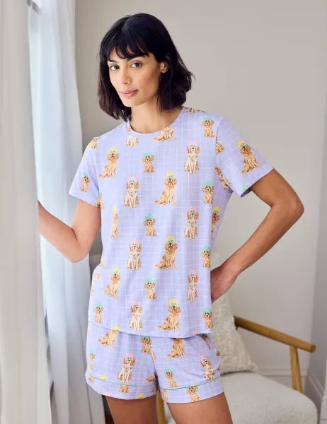 Chelsea Peers Jersey Spa Dogs Shortie Set Lilac