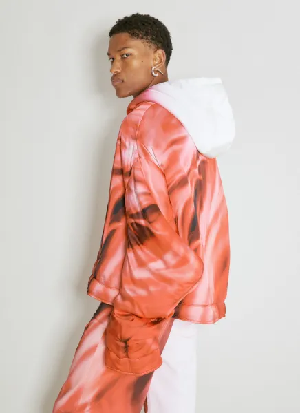 Satin Padded Hooded Sweatshirt
