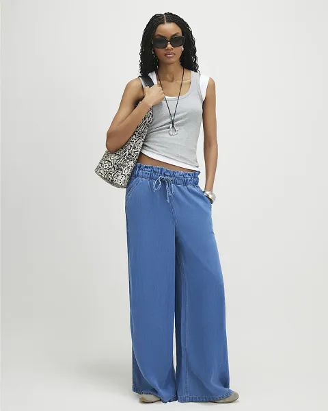 River Island Wide Leg Paperbag Jeans