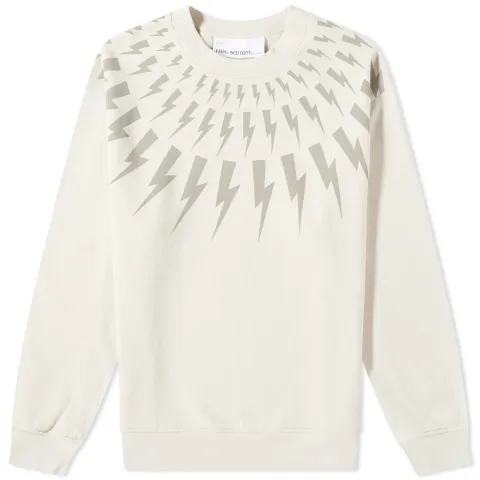 Fair-Isle Thunderbolt Easy Sweatshirt