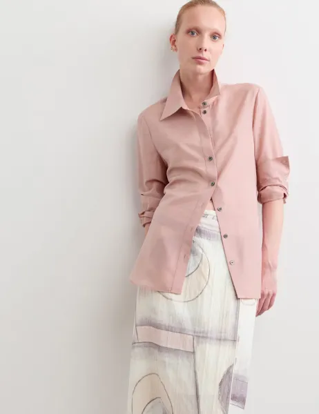 Jaeger Lyocell Rich Shirt with Silk and Wool Lilac