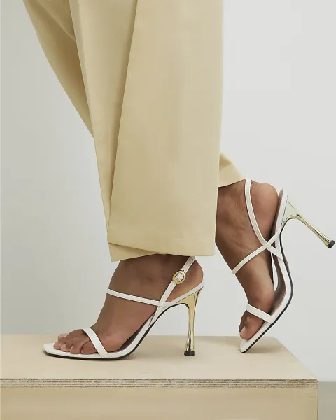 River Island Wide Fit Open Back Heeled Sandals