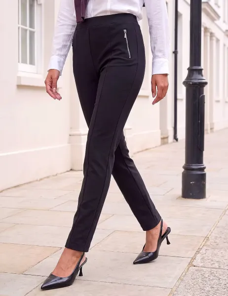 Roman Ponte Slim Leg Trousers Black