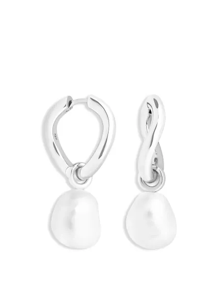 Astrid & Miyu Serenity Pearl Charm Hoops