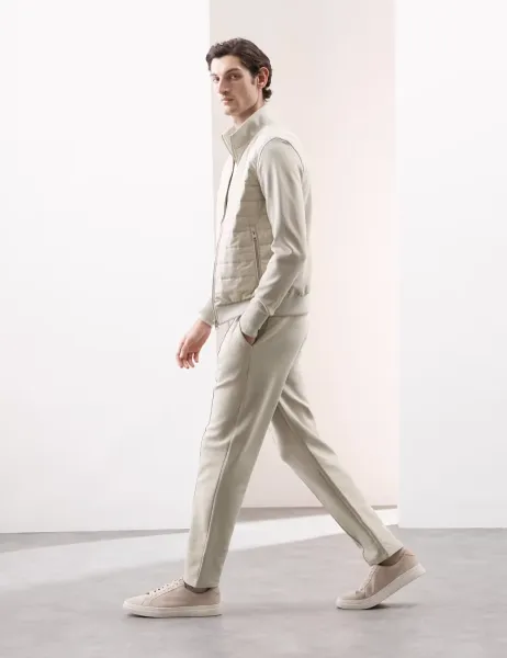 Autograph Cotton Rich Pintuck Straight Leg Joggers Stone