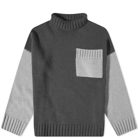 Patch Pocket Turtleneck Jumper