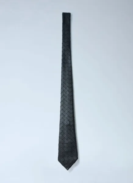 Intrecciato Leather Tie