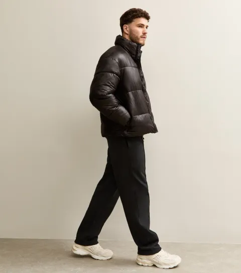Men's Dark Brown Regular Puffer Jacket